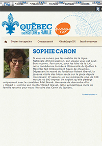 Sophie Caron Le Québec une histoire de famille
